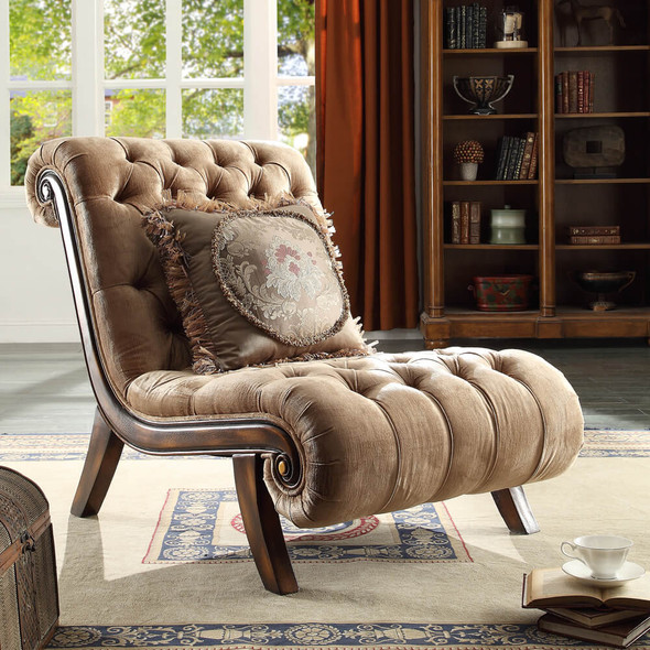 HD-1631 Antique Brown Traditional Upholstered Accent Chair