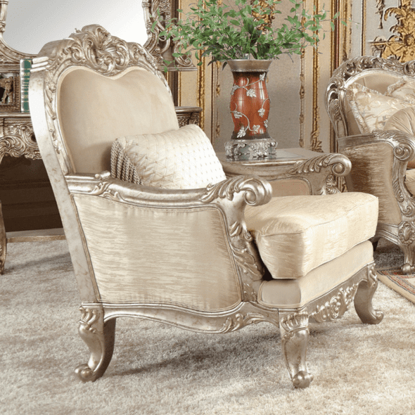 HD-8925 Champagne Gold Traditional Upholstered Accent Chair