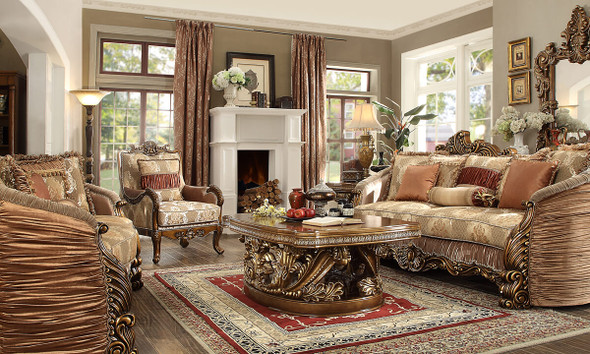 HD-1601 Antique Brown Traditional Upholstered Loveseat