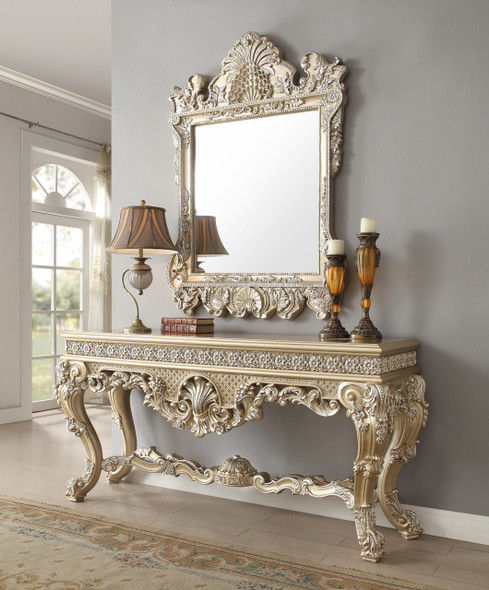 HD-8022 Champagne Gold Traditional Console Table