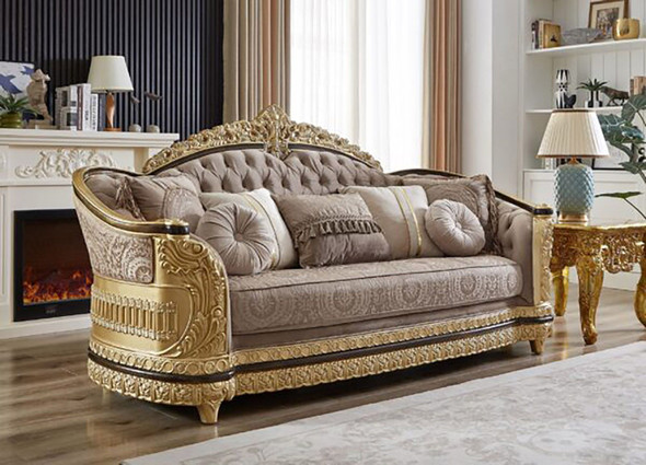 HD-9021 Brown Traditional Upholstered Loveseat