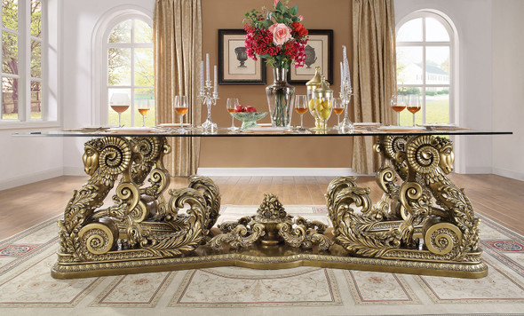 HD-1802 Bronze Rectangular Traditional Dining Table