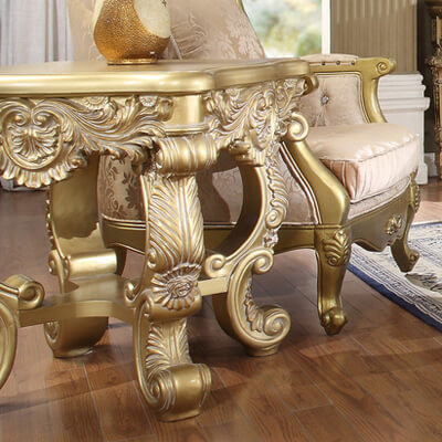HD-8086 Bright Gold Traditional End Table