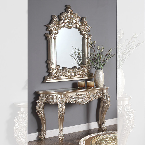 HD-998G Gold With Rust Highlights Traditional Console Table