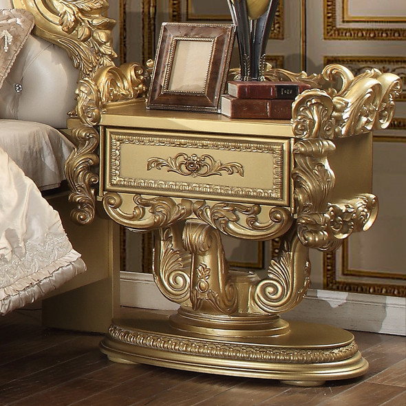 HD-903 Ivory With Gold Highlights Traditional Nightstand
