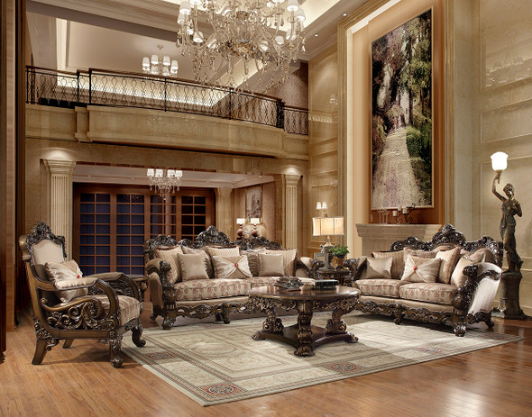 HD-2658 Bronze 3-Piece Traditional Sofa Set
