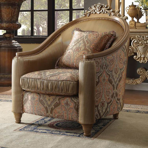 HD-622 Light Maple With Silver Highlight Traditional Upholstered Accent Chair