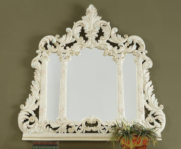 Homey Design Cedar Red With Gold Highlight Traditional Decorative Wall Mirror