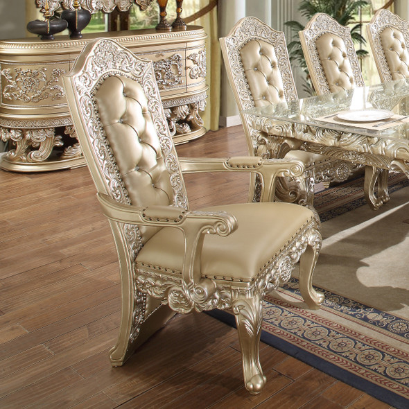 HD-8022 Champagne 7-Piece Traditional Dining Set