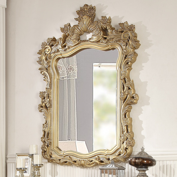HD-8016 Bright Gold Modern Decorative Wall Mirror