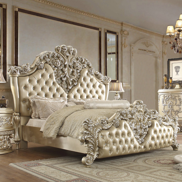HD-8022 Champagne Traditional California King Upholstered Bed