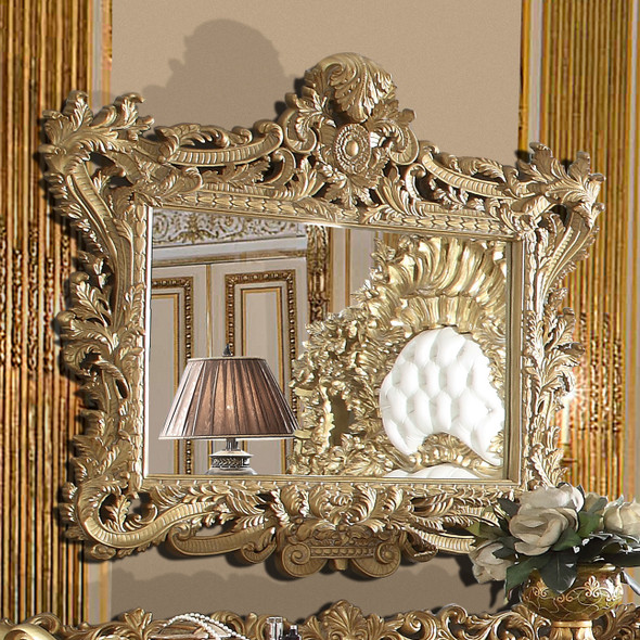 HD-8086 Bright Gold Victorian Decorative Wall Mirror