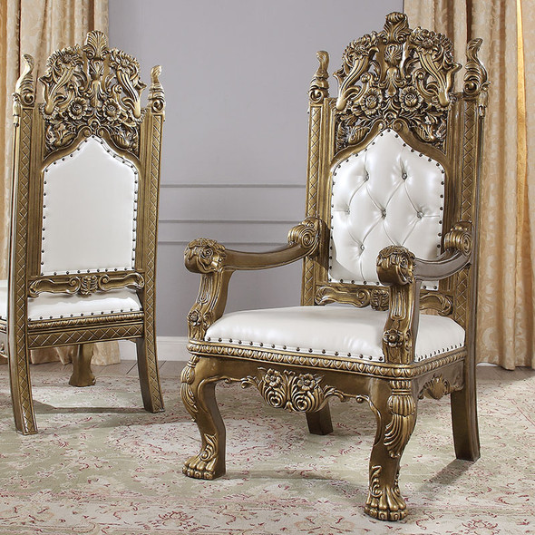 HD-1802 Bronze Traditional Upholstered Dining Arm Chair