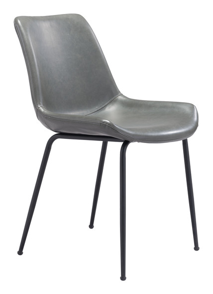 Byron Gray (Set of 2) Steel and Polyurethane Dining Chair
