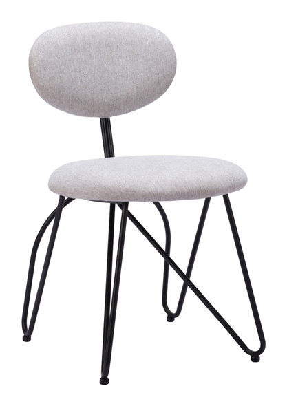 Novi Dove Gray (Set of 2) Steel and Polyester Dining Chair
