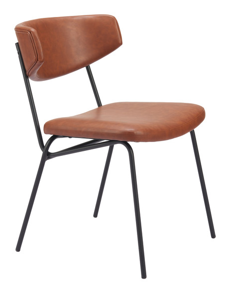 Charon Vintage Brown (Set of 2) Steel and Polyurethane Dining Chair