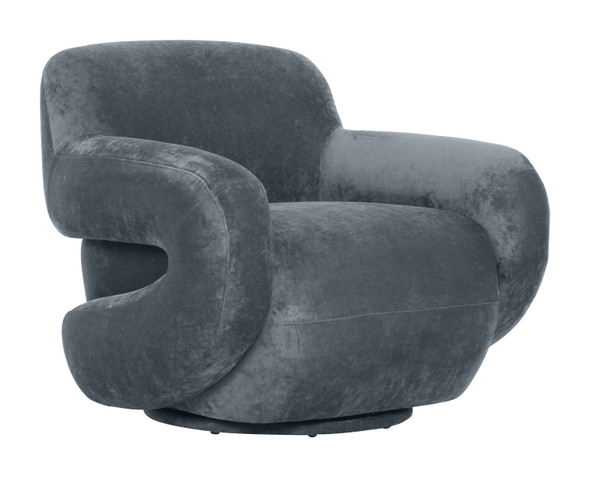 Boble Storm Gray Polyester Swivel Chair