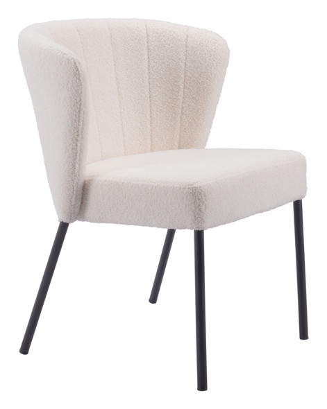 Aimee Cream (Set of 2) Steel and Polyester Stackable Dining Chair