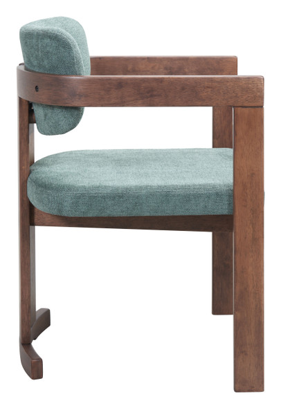 Poly Moss Gray & Walnut Rubberwood and Polyester Dining Chair