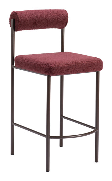 Livorno Red & Bronze (Set of 2) Steel and Polyester Counter Stool