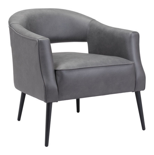 Berkeley Vintage Gray Steel and Polyester Accent Chair