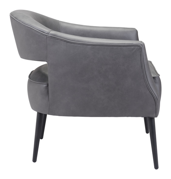 Berkeley Vintage Gray Steel and Polyester Accent Chair