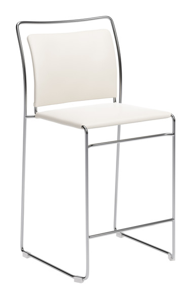 Verbena Cream (Set of 2) Steel and Polyurethane Counter Stool