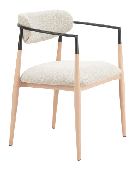 Equinox Oyster Gray & Natural Steel and Polyester Dining Chair
