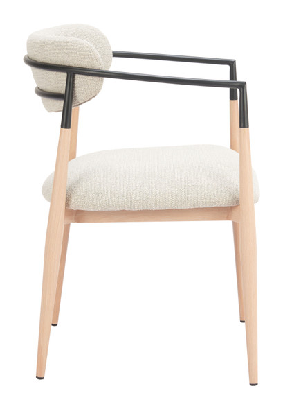 Equinox Oyster Gray & Natural Steel and Polyester Dining Chair