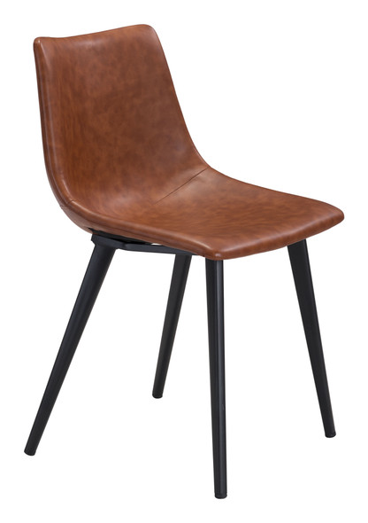 Daniel Vintage Brown (Set of 2) Steel and Polyurethane Dining Chair