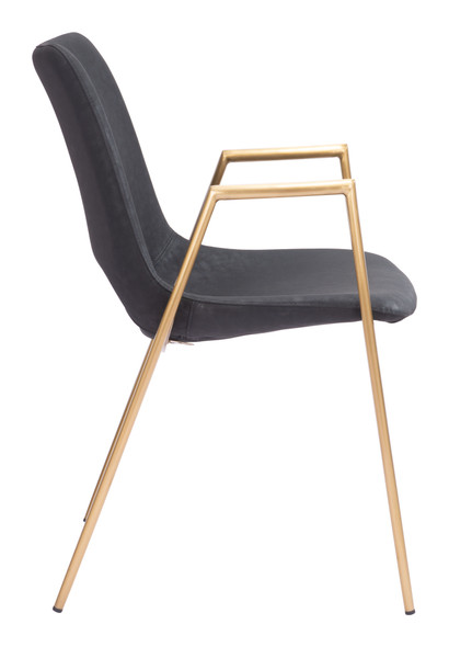 Desi Black & Gold (Set of 2) Steel and Polyurethane Dining Chair