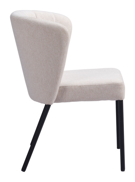 Aimee Beige (Set of 2) Steel and Polyester Stackable Dining Chair