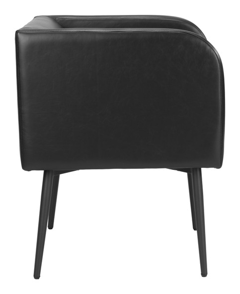 Horbat Black Steel and Polyurethane Dining Chair