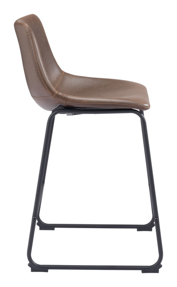 Smart Vintage Espresso (Set of 2) Steel and Polyurethane Counter Stool