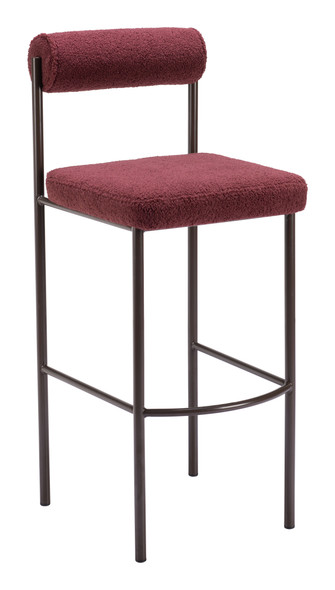 Livorno Red & Bronze (Set of 2) Steel and Polyester Barstool