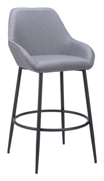 Vila Gray (Set of 2) Steel and Polyester Barstool
