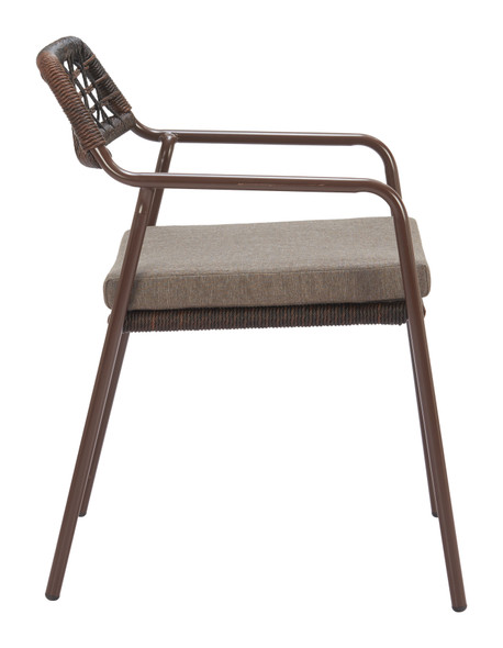 Rio Brown (Set of 2) Steel and Olefin Dining Chair for Outdoor Use