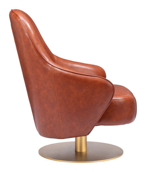 Withby Brown Steel and Polyurethane Swivel Accent Chair