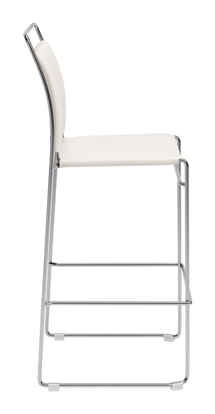 Verbena Cream (Set of 2) Steel and Polyurethane Stackable Barstool