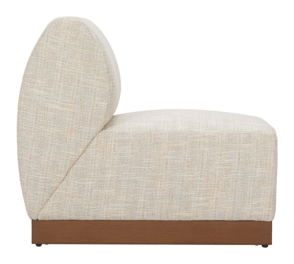 Christy Beige Aluminum and Polyester Armless Chair for Outdoor Use