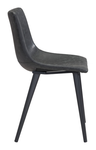 Daniel Vintage Black (Set of 2) Steel and Polyurethane Dining Chair