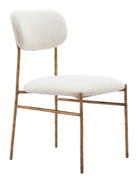 Sydhavnen Cream & Gold Steel and Polyester Dining Chair