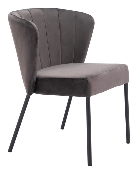 Aimee Gray (Set of 2) Steel and Polyester Stackable Dining Chair