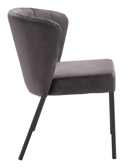 Aimee Gray (Set of 2) Steel and Polyester Stackable Dining Chair
