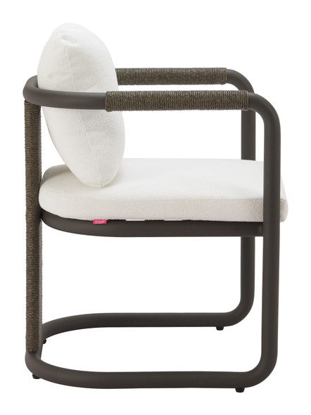 Ciel Ivory (Set of 2) Aluminum and Polyester Dining Chair for Outdoor Use