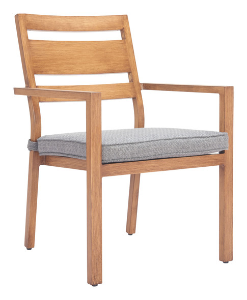 Rader Natural (Set of 2) Aluminum and Olefin Dining Chair for Outdoor Use