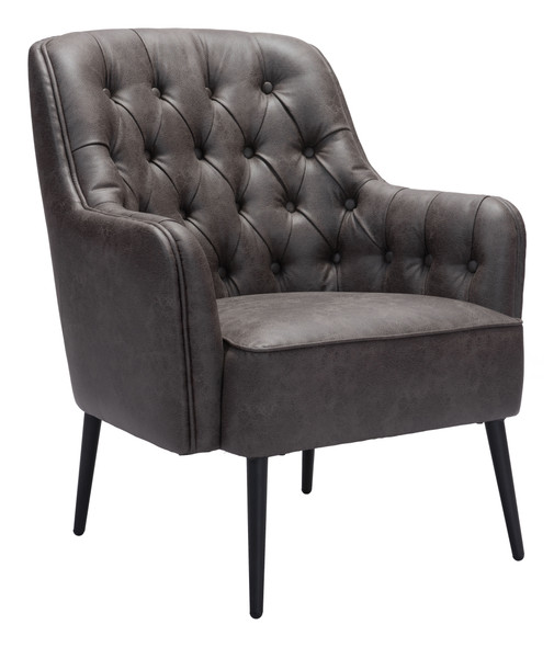 Tasmania Vintage Black Steel and Polyester Accent Chair