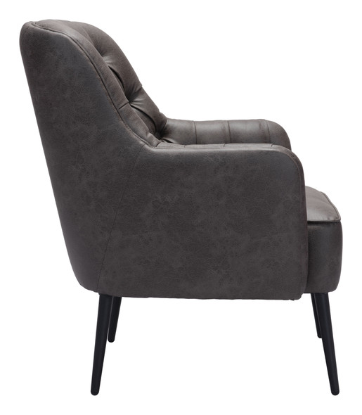 Tasmania Vintage Black Steel and Polyester Accent Chair