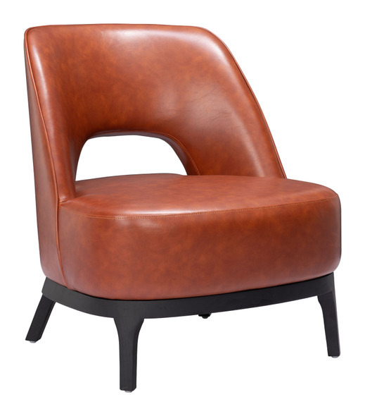 Mistley Brown Ash Wood and Polyurethane Accent Chair