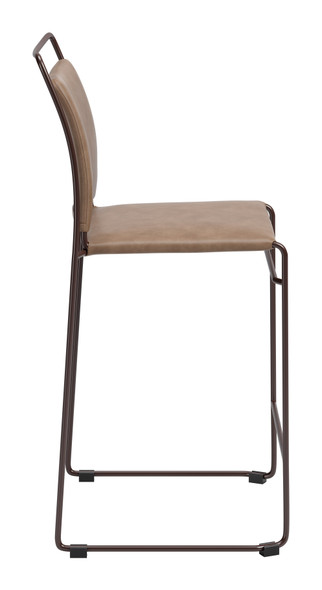 Verbena Brown (Set of 2) Steel and Polyurethane Counter Stool